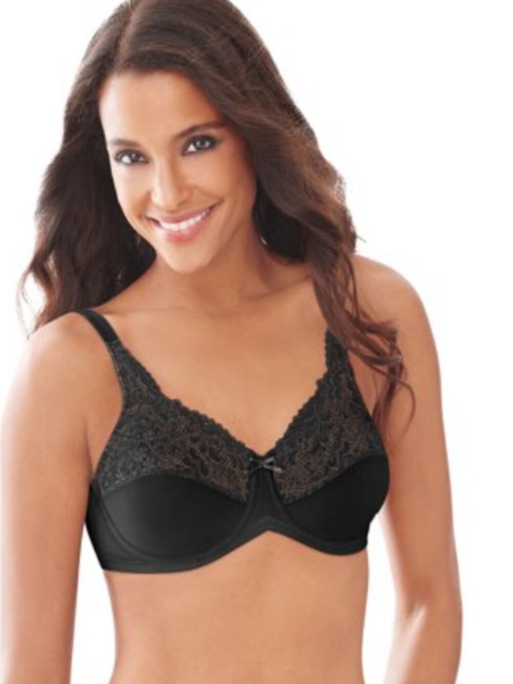 Lilyette by Bali Minimizer Underwire Bra Black Size 36C 12717